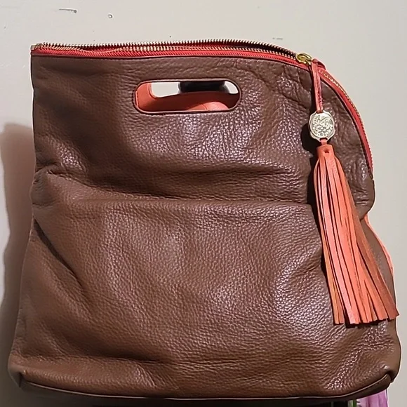 Vince Camuto Leather Monnogram Handbag - Picture 3 of 10